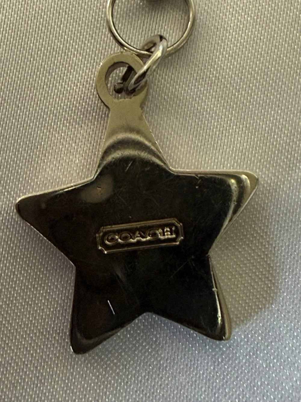 Coach Silver Crystal Star Cell Phone Lanyard or Bag Charm